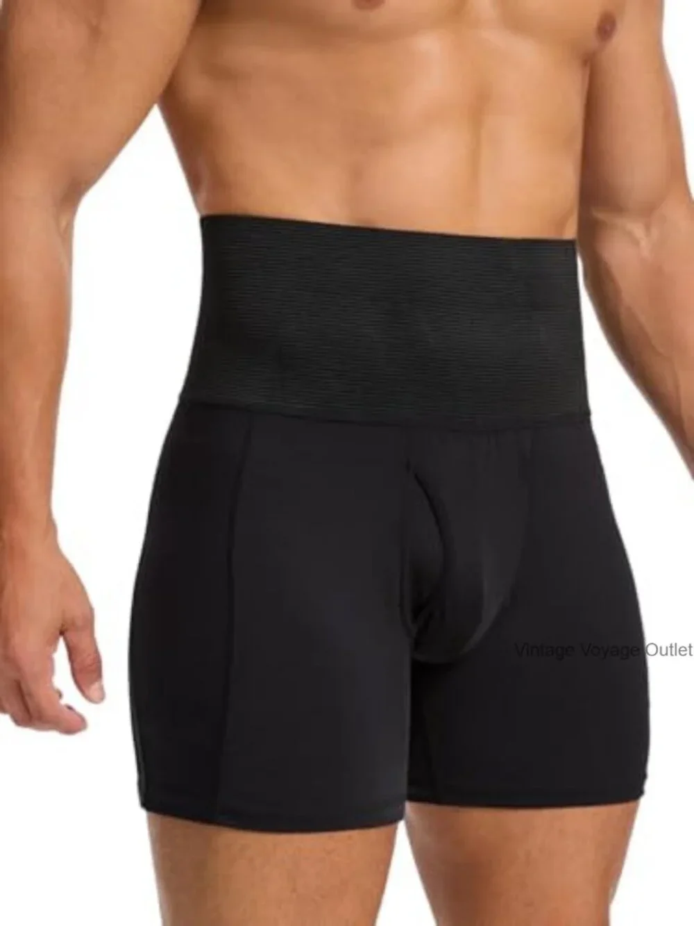 Men's High Waist Shapewear Boxer Briefs Tummy Control Compression Shorts